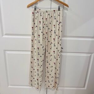 Indigo Bloom Women’s Medium Martini Print Off White Pajama Pants